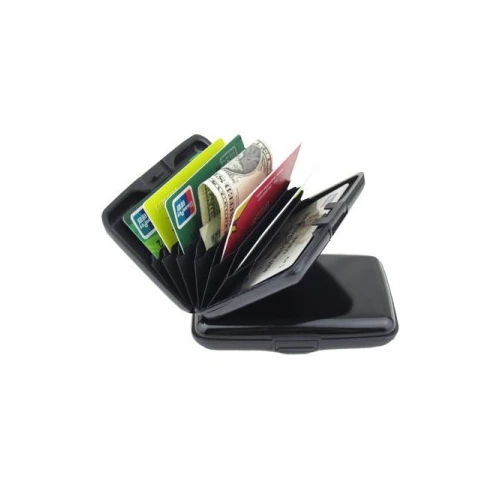 Cartera de aluminio brillante monocromática con protección rfid personalizada al por mayor