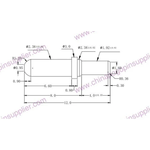 Pin pogo chapado en oro SF-PPA2.38X12