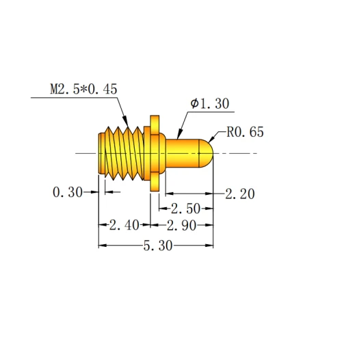 SFENG Vergoldeter federbelasteter Pogo-Pin mit Schraube SF-PPA1,3*5,3