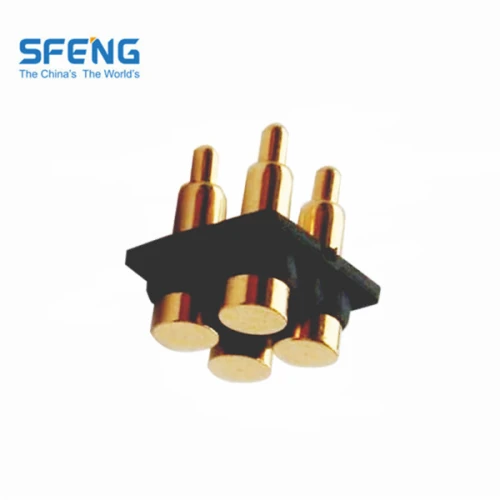 Spring loaded pogo pin with plastic connector