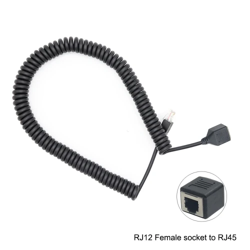 6 core rj12 6p6c female socket to RJ45 customized coiled cable