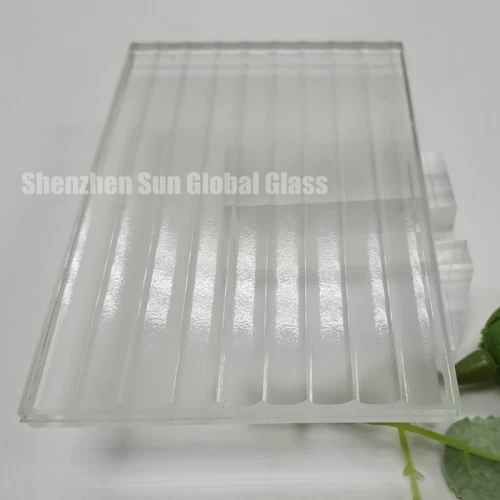 fluted laminated glass,ribbed lamination Glass,decorative laminated glass,patterned laminated