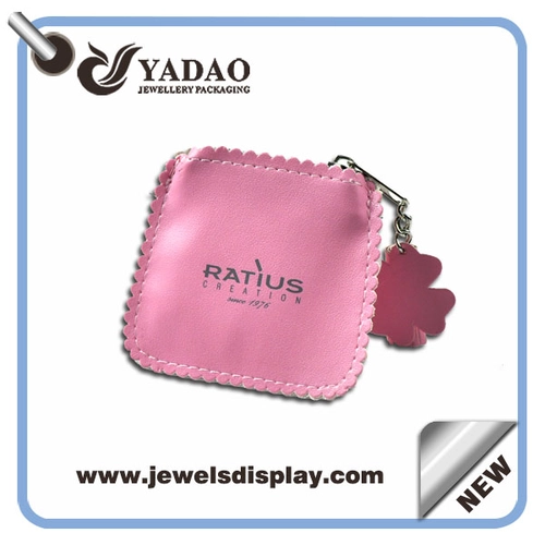 2015 New design jewelry leather pouch with Zipper for jewelry packaging,Small jewelry pouch wholesale price