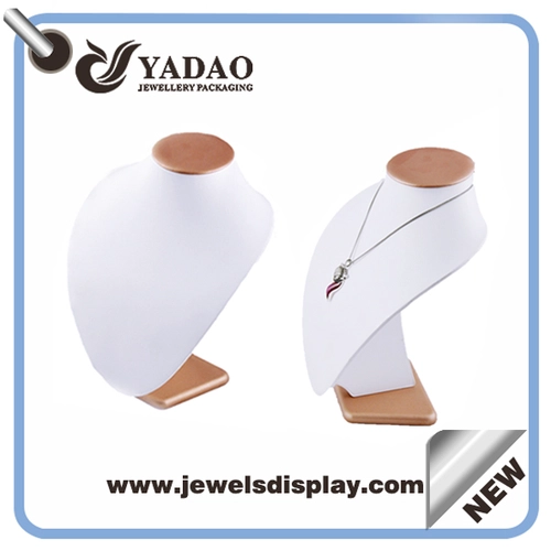 2015 newest hot selling pu leather white jewelry busts for necklace made in China