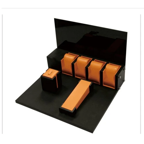 2016 watch display stand with custom logo dispaly counter wooden display stand wooden bangle dispaly case jewelry display set with clear window