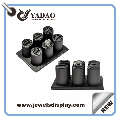 Schwarzes Leder Ringständer für Ringschalen-Set Made in China