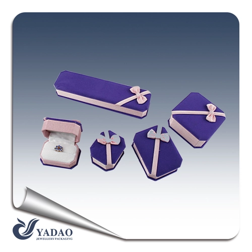 Charming plastic box covered with velvet jewelry gift box