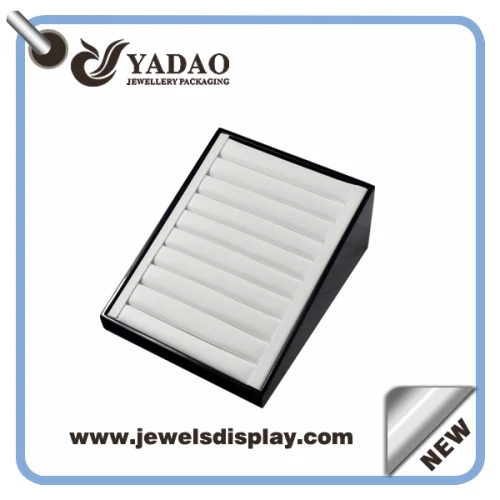 Chinese manufacturer of lacquer ring trays ,white PU ring trays ,Luxury ring display trays with  samples and logo offered  for shop counter and show trade