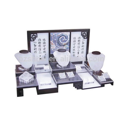 Calligrafia stile cinese macchia stampato superficie acrilica stare gioielli set visualizzazione ingrosso