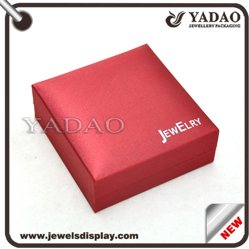 Chinese style red leatherette smoothy surface jewelry plastic box manufacture