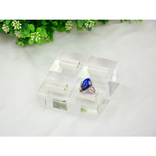 Acrílico do anel mostrar suporte para Gemstone jóias