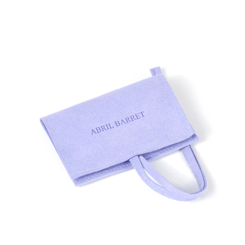 Custom Bright Purple Jewelry Wearable Microfiber Pouch With Flap