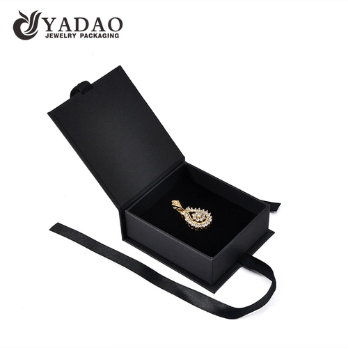 Custom Printed Jewelry box packaging Personalized Logo paper Cardboard Box with ribbon closure