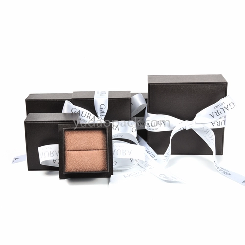 Exiquisite romantic bowknot jewelry leather paper box with separated lid