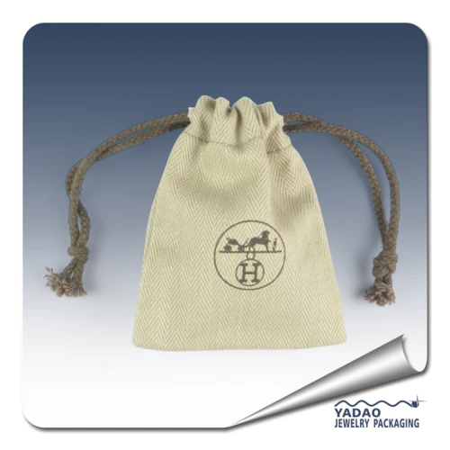 Fashion jewelry linen pouch for ring earring necklace from China