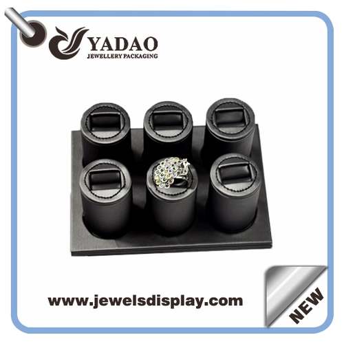 Hochwertige Luxus aus schwarzem Leder Schmuck-Display stehen Fingerring Fingerring Halter