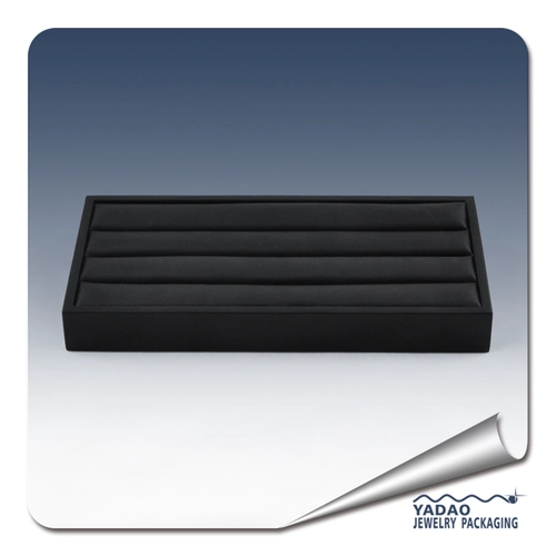 Hot sale black leatherette jewelry store ring display trays for ring display made in China