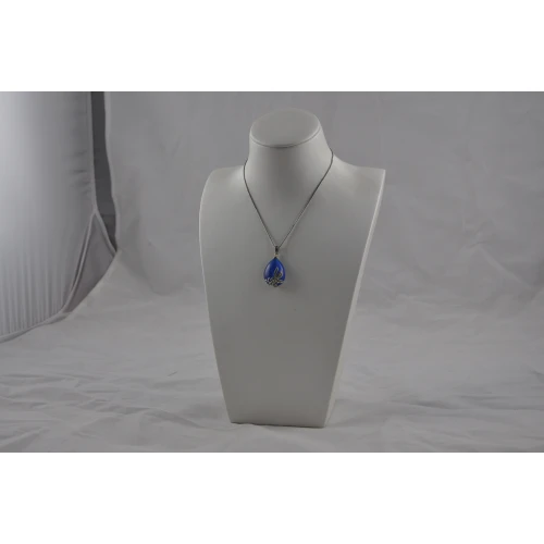 Hot sale small PU leather and wood jewelry display bust with white base for jewelry display