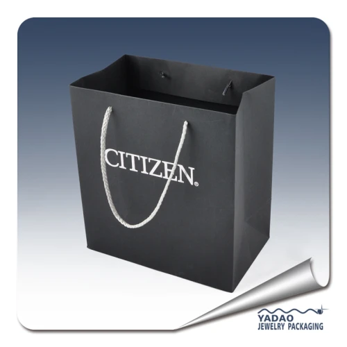 Jewelry store Black jewelry packaging bag with silk print logo China manufacturer