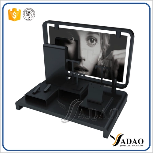 Luxury Custom-made Acrylic Jewelry Display Set Acrylic earring necklace jewelry accessories display holder stand Set Clear Acrylic Ring Clip Display Stand Jewelry Riser