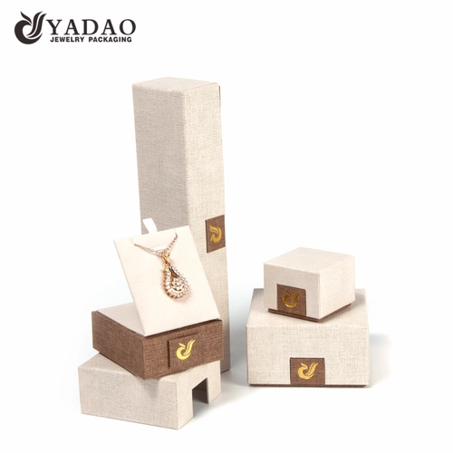 Ensembles de boîtes à bijoux en papier fantaisie beige faits à la main