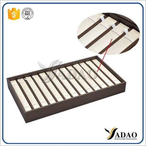 Props upscale jewelry counter display tray Ring Pendant jewelry display racks display base white PU  jewelry display stand,jewelry display tray
