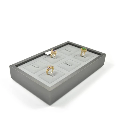 Pu leather MDF Ring jewelry tray Stand  Exhibitor For Showcase And Cabinet Holder display for shop counter