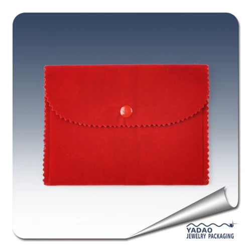 Red velvet pouch for jewelry envelope bag jewelry pouch with logo from China manufacturer