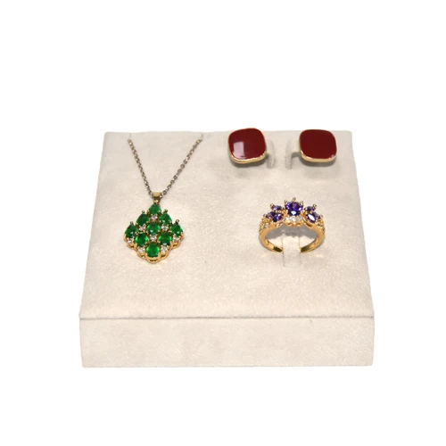 Velvet Material Jewelry Set Stand Ring Earring Necklace Stand