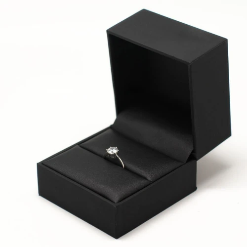 Wholesale China Good quality  black plastic cases for  jewellery rings earrings necklaces and bracelet packing leather jewelry boxes