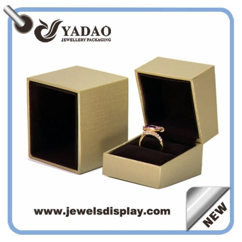 Wholesale China custom luxury jewelry boxes for jewelry ring earring necklace and bracelet set packing gold leatherette paper gift box