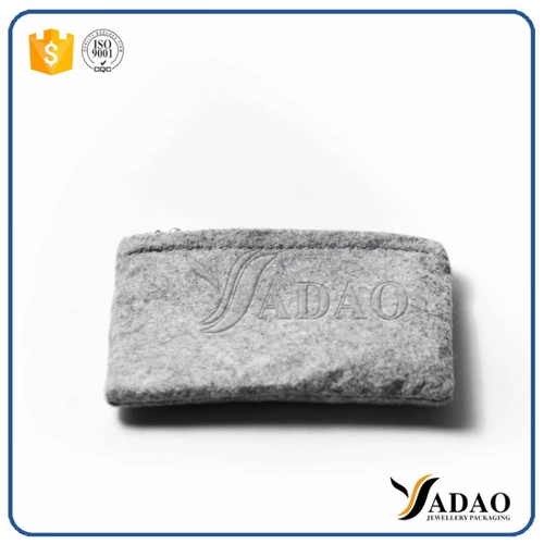 Wholesale Jewelry pouch package customized velvet suede zipper bag