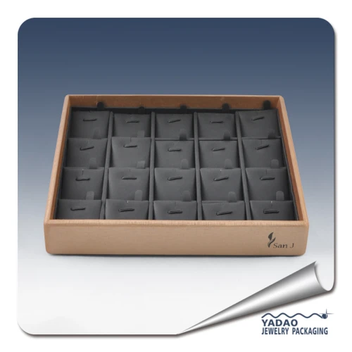 Wholesale factory price wooden leather jewelry display tray for pendant display made in China
