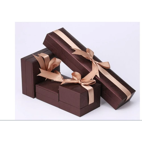 Atacado de jóias embalagens de papel Gift Box PU Box Packaging couro da jóia por Anel Brinco de jóias pingente de Exibição caixas de jóias