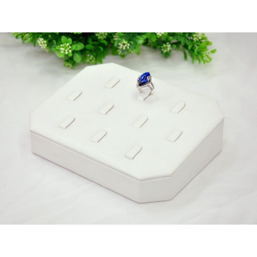 Wholesale price White PU leather and wood ring display tray