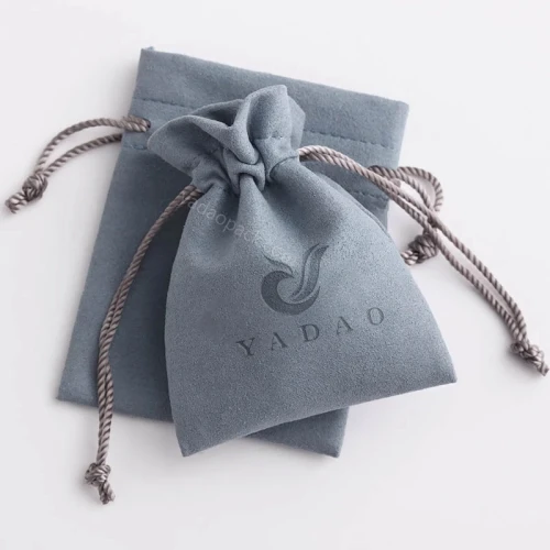 China Yadao 8*13cm Custom Microfiber Jewelry Packaging Bag drawstring Pouch with logo manufacturer