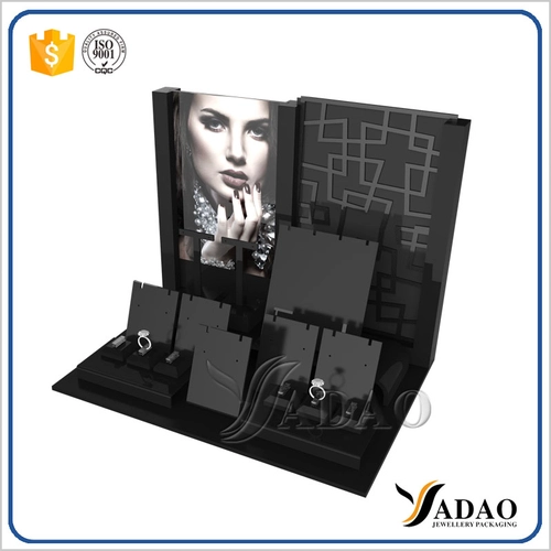 preto mate exibição de jóias acrílico vitrine de jóias vitrine de jóias balcão expositor definir exposição acrílica acabamento mate acrílica