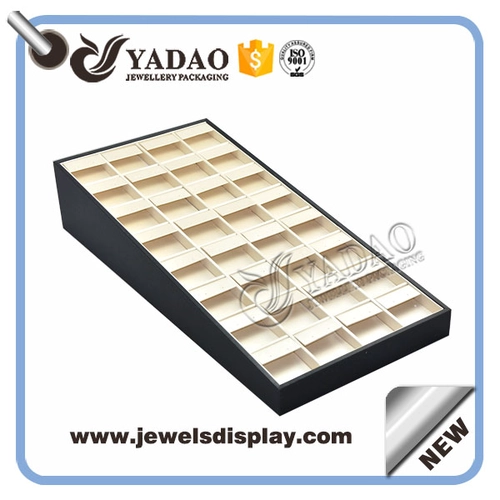 China custom handmade pu leather cover stackable jewelry display tray earring tray manufacturer