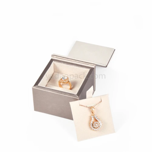 flap magnet lid wooden box ring pendant pad jewelry packaging box wood ring box gift box