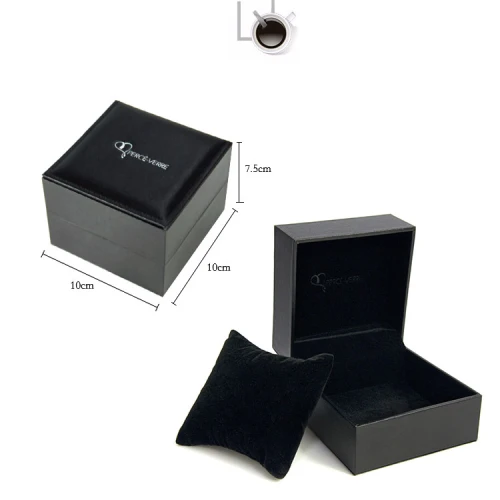 generous classic black color wholesale fine quality affordable price pillow watch box for wholesale