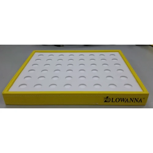 wholesale custom logo high end lemon yellow PU beads jewelry holder for jewelry shop counter and window showcase beads display trays