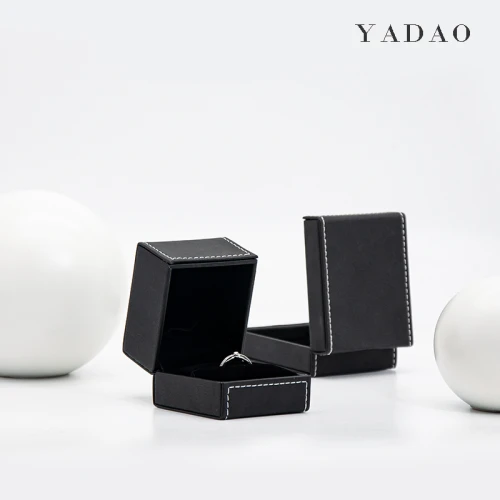 wholesales pu leather jewelry box set jewelry packaging box stitching finish leather box