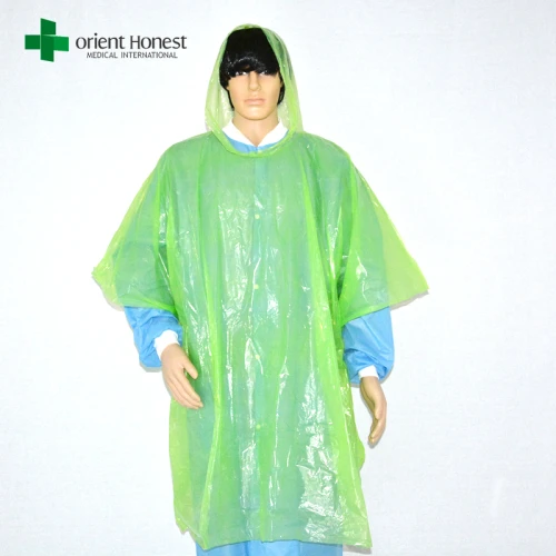 disposable adult raincoat ponchos , disposable emergency raincoat