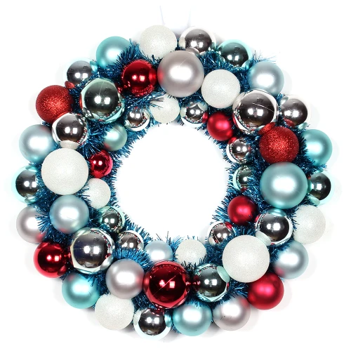 18" guirlande de boule de Noël en plastique avec Base en métal