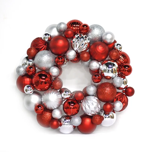 中国 33cm Promotional Plastic Xmas Ornament Wreath 制造商