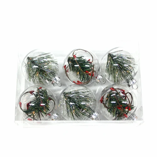60mm decorative shatterproof clear hanging christmas ball