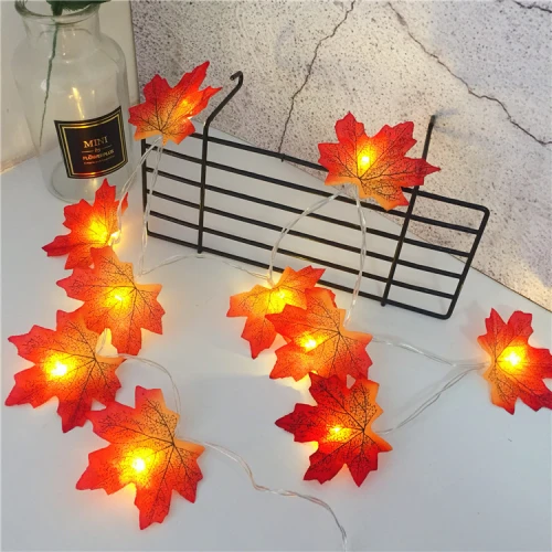 porcelana Autumn String Light festival DIY Halloween Decor 1.5m 2m 3m 4m 6m maple leaves led fairy lights for christmas fabricante