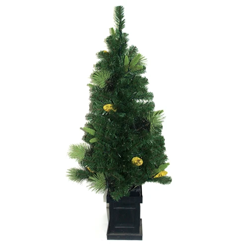 MEILLEURE VENTE VERT ENTRÉE ARBRE DE 4.5' EN PVC AVEC DES LUMIÈRES CLAIRES