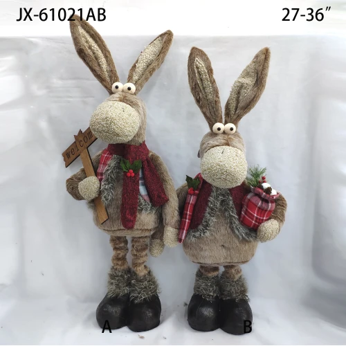 Gift ornaments tree hanging plush classical santa doll plush deer toy christmas