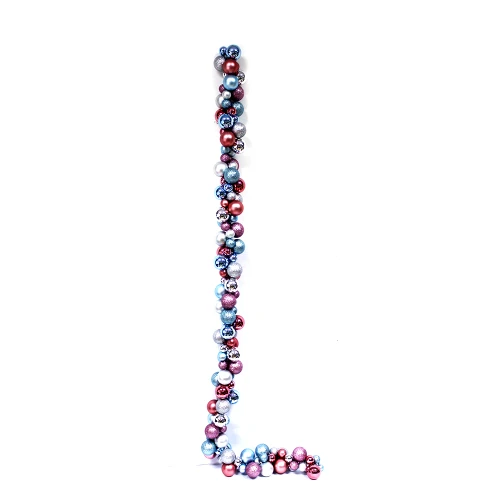 Hot Selling Multicolor Plastic Xmas Ball Garland